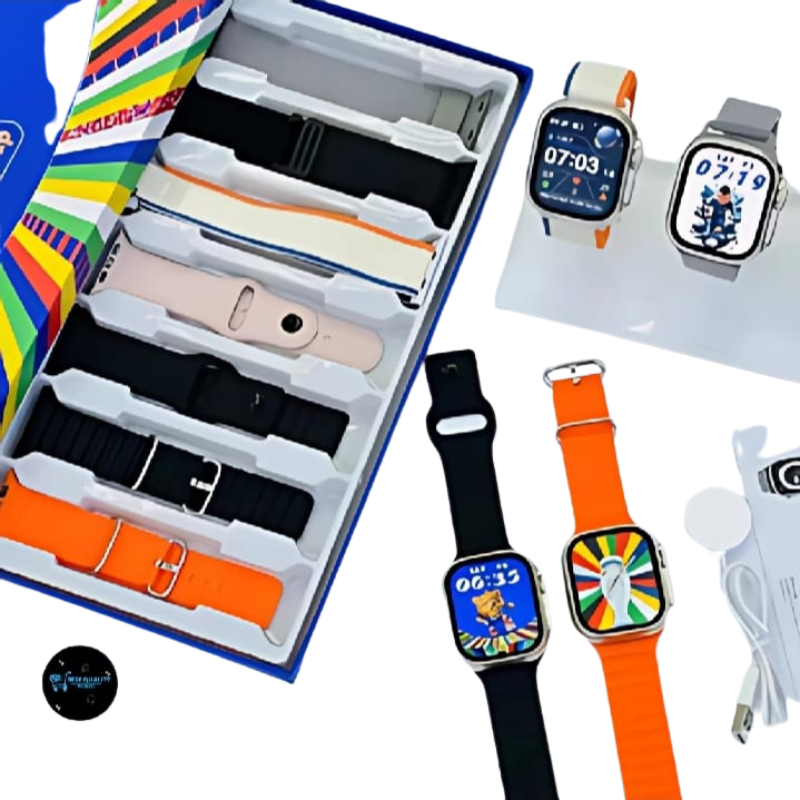 🏆 Smartwatch T24 Champion Edition + 7 Pulseras – Reloj Inteligente con Llamadas Bluetooth