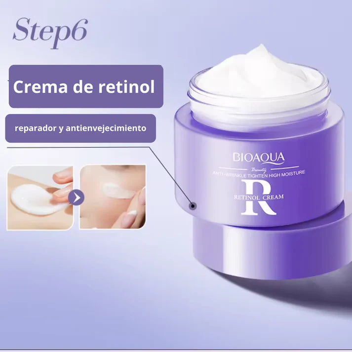 Kit Retinol Bioaqua💜®️- Renovación Celular - Caja De Lujo x6 Productos