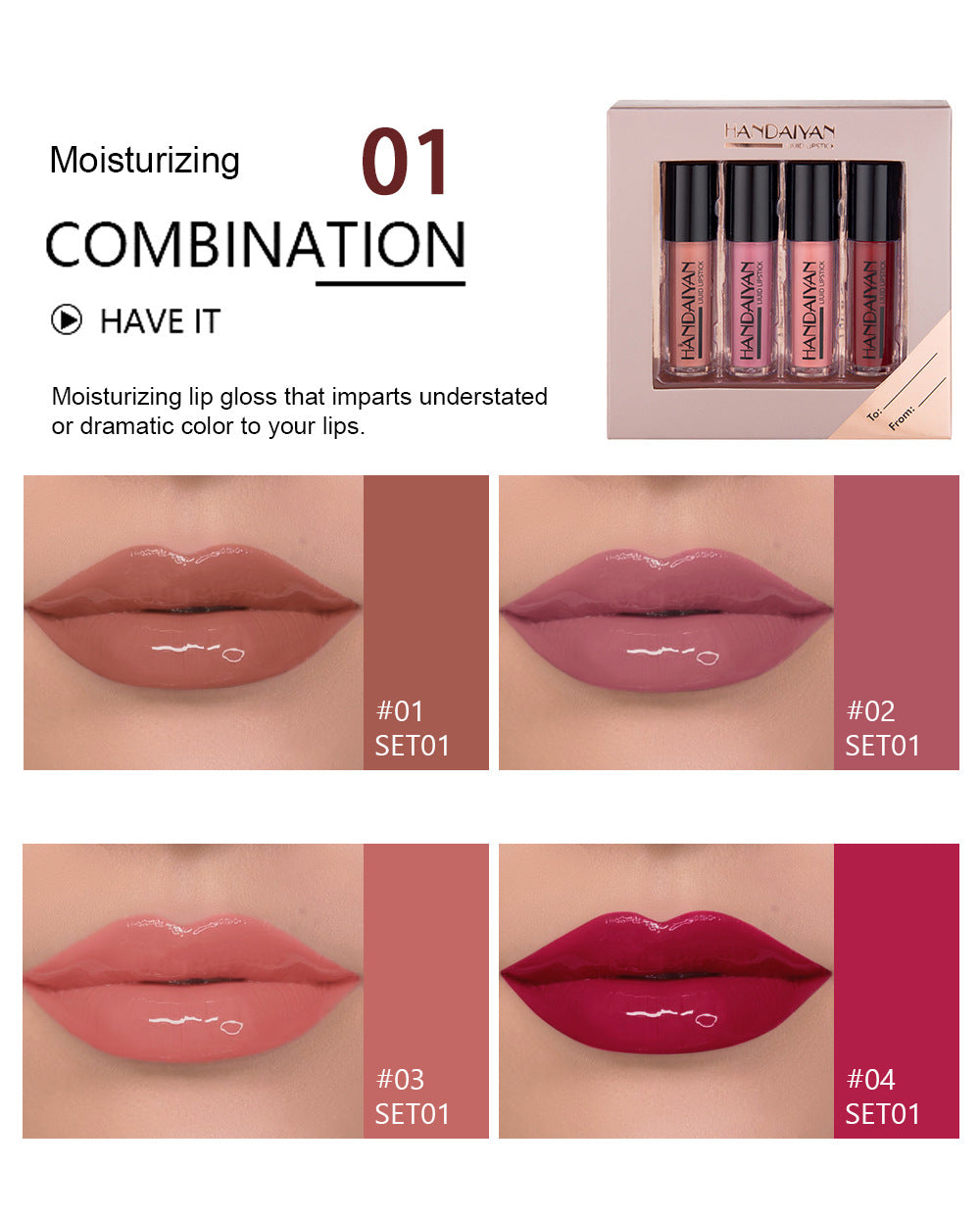 SET DE LABIALES HANDAIYAN x4 UND💄💋