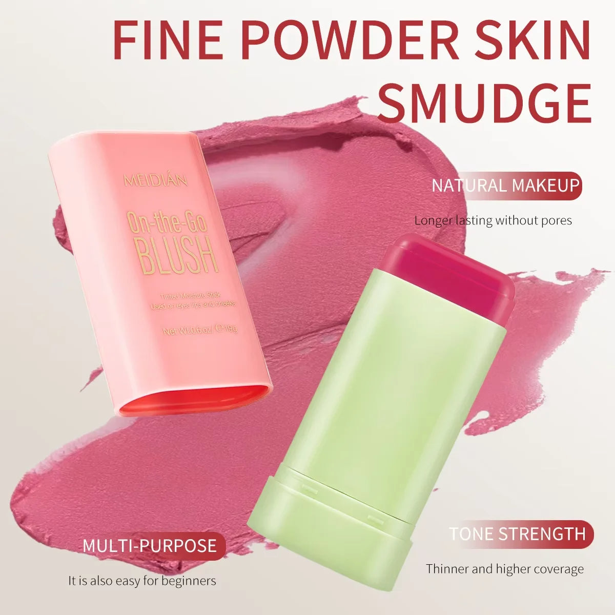 💖 Nuevo Blush en Stick On-the-Go - Rubor 3 EN 1💖🍑🌸