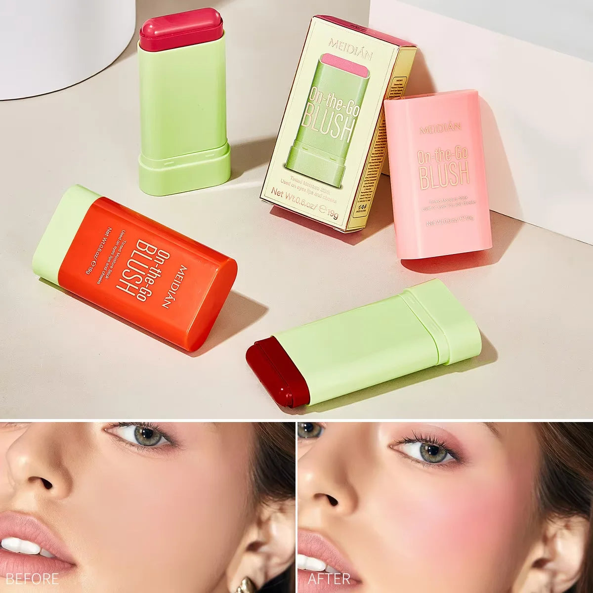 💖 Nuevo Blush en Stick On-the-Go - Rubor 3 EN 1💖🍑🌸