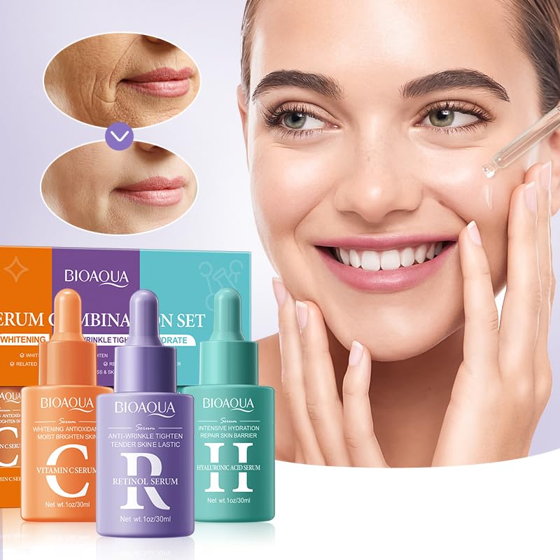 Kit Antiedad Bioaqua – Retinol, Vitamina C y Ácido Hialurónico