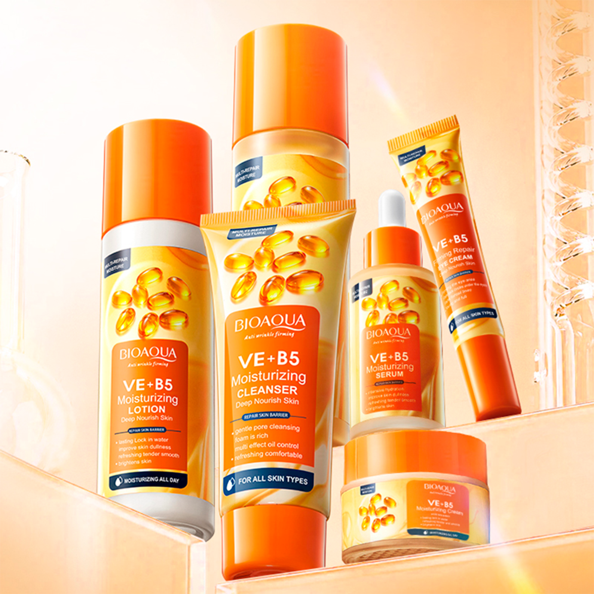 Kit VitaminaE+B5💊 - Caja De Lujo Bioaqua x6 Productos - Una Piel Visiblemente más Joven 💖