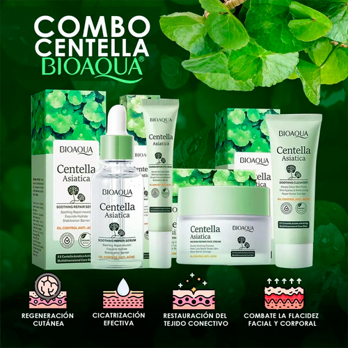 Kit Centella Bioaqua🍀 – Antiinflamatorias Antioxidantes Cicatrizantes - Caja De Lujo x6 Productos – Cuidado Facial – SkinCare