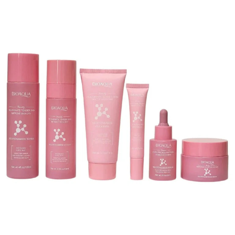 Kit Nicotinamida🧬- Aclarante Reparador - Caja De Lujo Bioaqua x6 Productos – Cuidado Facial – SkinCare