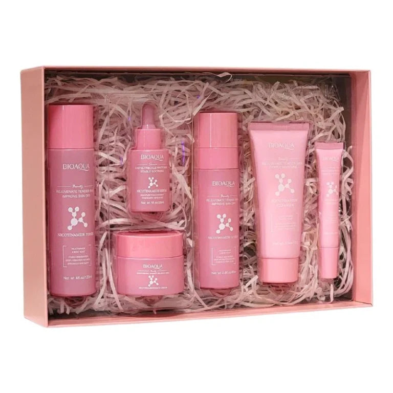 Kit Nicotinamida🧬- Aclarante Reparador - Caja De Lujo Bioaqua x6 Productos – Cuidado Facial – SkinCare