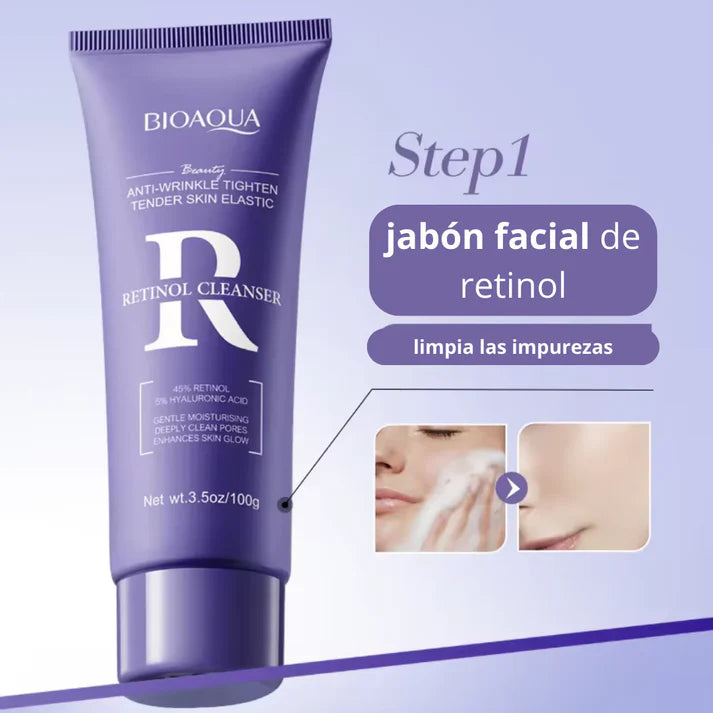 Kit Retinol Bioaqua💜®️- Renovación Celular - Caja De Lujo x6 Productos