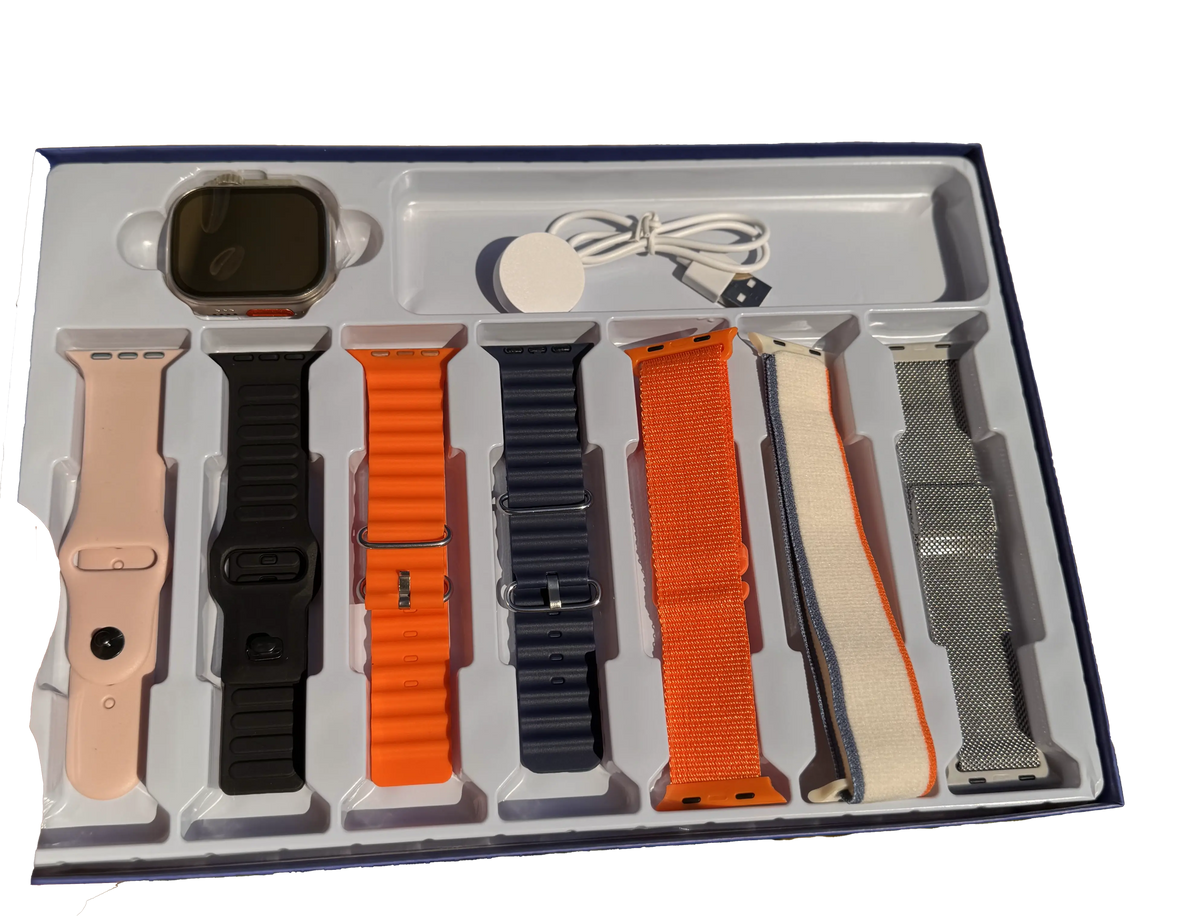 🏆 Smartwatch T24 Champion Edition + 7 Pulseras – Reloj Inteligente con Llamadas Bluetooth