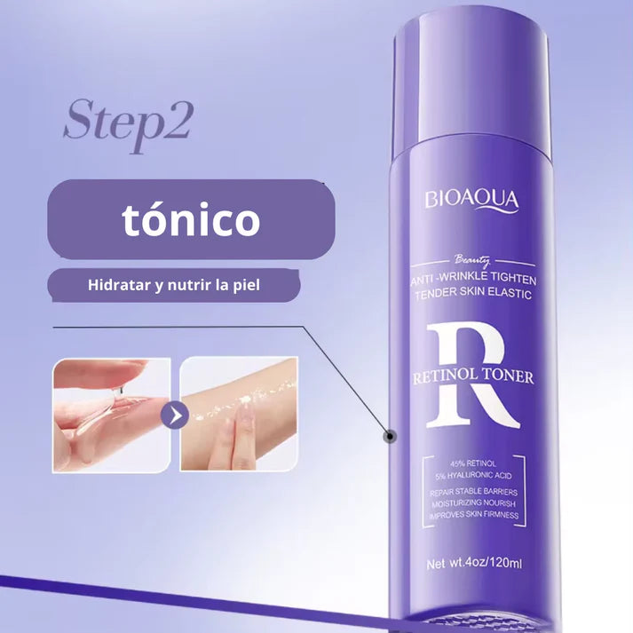 Kit Retinol Bioaqua💜®️- Renovación Celular - Caja De Lujo x6 Productos