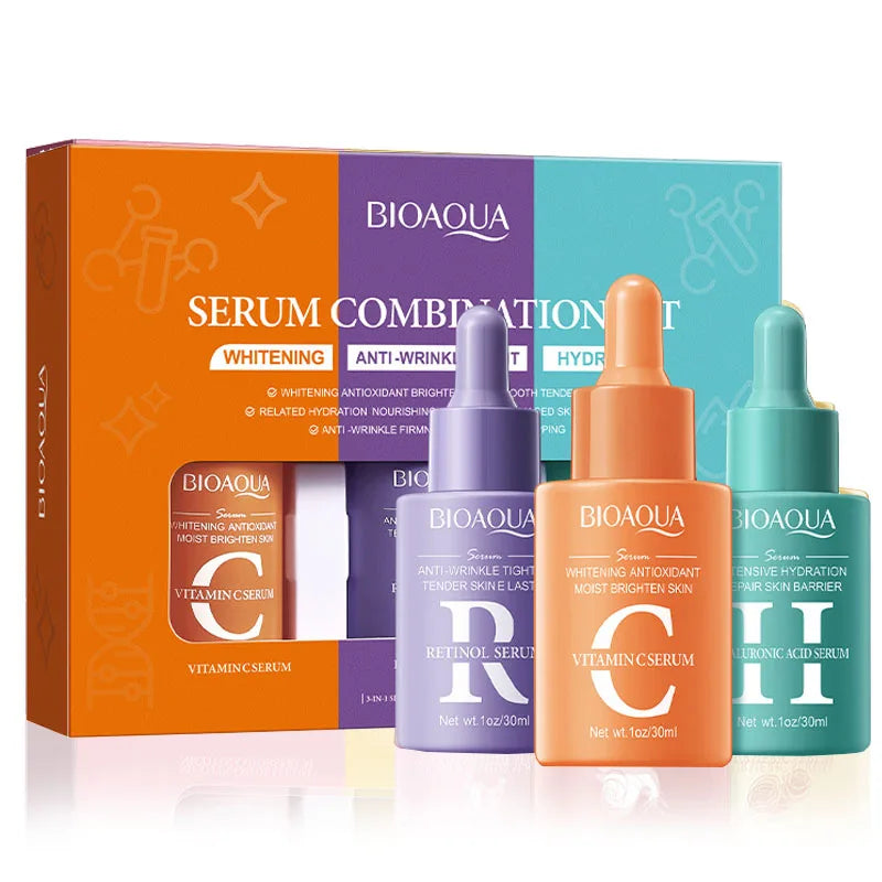 Kit Antiedad Bioaqua – Retinol, Vitamina C y Ácido Hialurónico