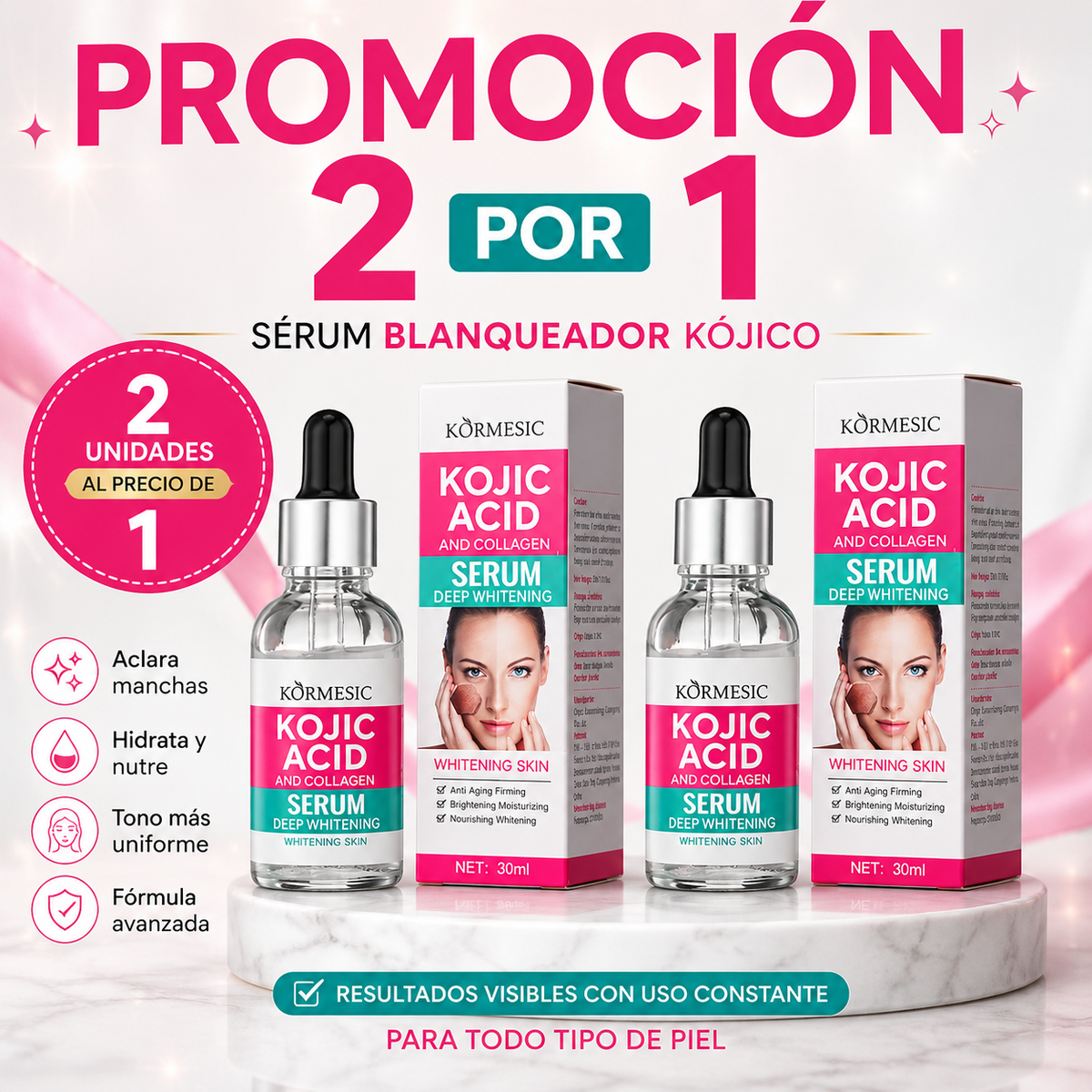 🧴Promoción 2 por 1 - Serum Facial Aclarante KOJIC🧪 x 2 UNIDADES💧🌟