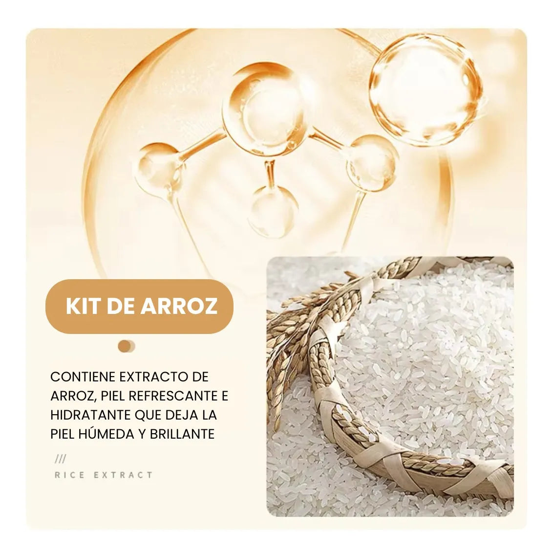 Kit De Arroz Bioaqua Antioxidante Rejuvenece Hidratante 🍚– Caja De Lujo x6 Productos – Cuidado Facial – SkinCare
