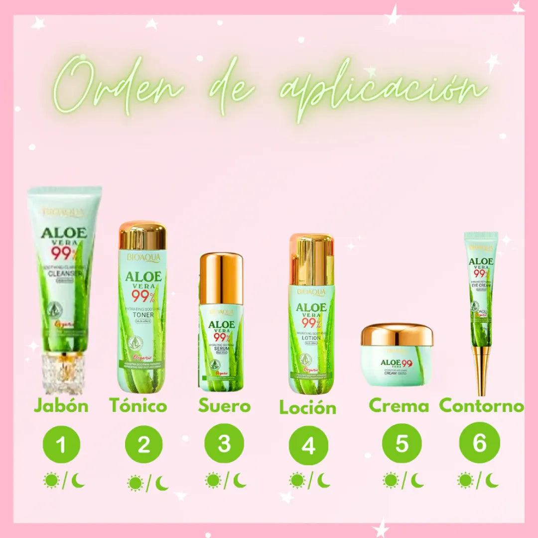 Kit 99% Aloe VERA Bioaqua ®️🪴- Caja De Lujo x6 Productos -  Hidratante, Cicatrizante y Regeneradora