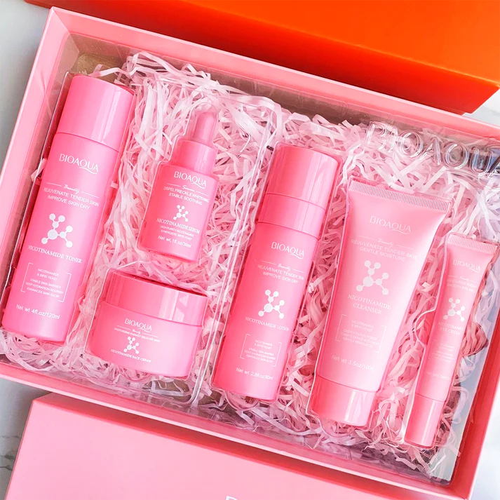 Kit Nicotinamida🧬- Aclarante Reparador - Caja De Lujo Bioaqua x6 Productos – Cuidado Facial – SkinCare