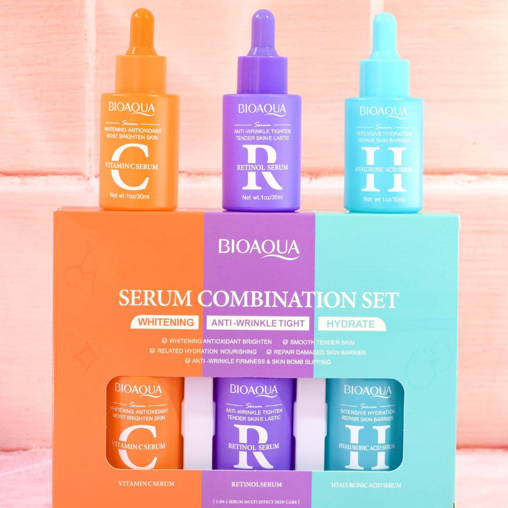 Kit Antiedad Bioaqua – Retinol, Vitamina C y Ácido Hialurónico