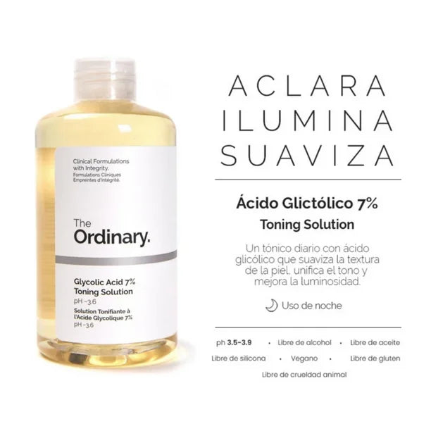 🧴The Ordinary ACIDO GLYCOLICO7%® 240ML 🧪 DESPIGMENTANTE🌘