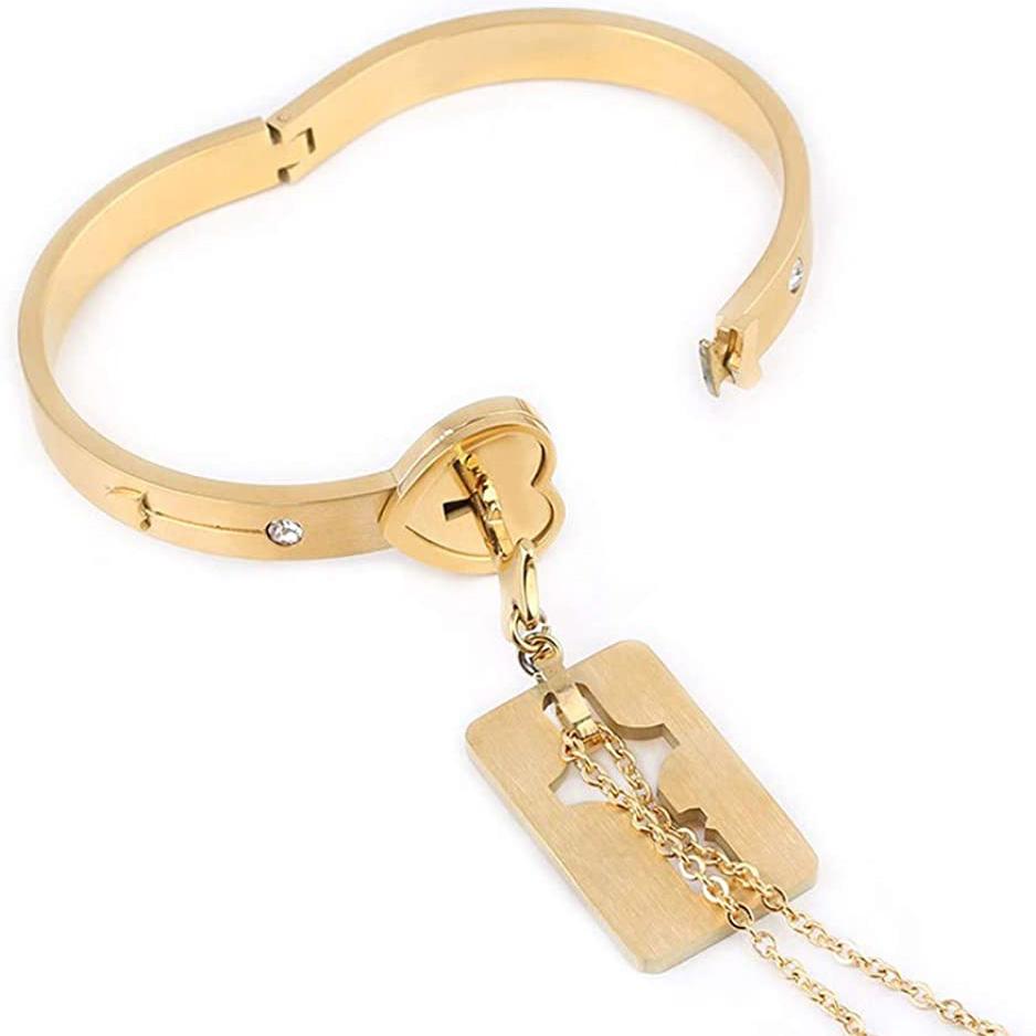 Pulsera Candado🔒 + Collar Amor Candado Llave🗝️ + CAJAREGAL🎁